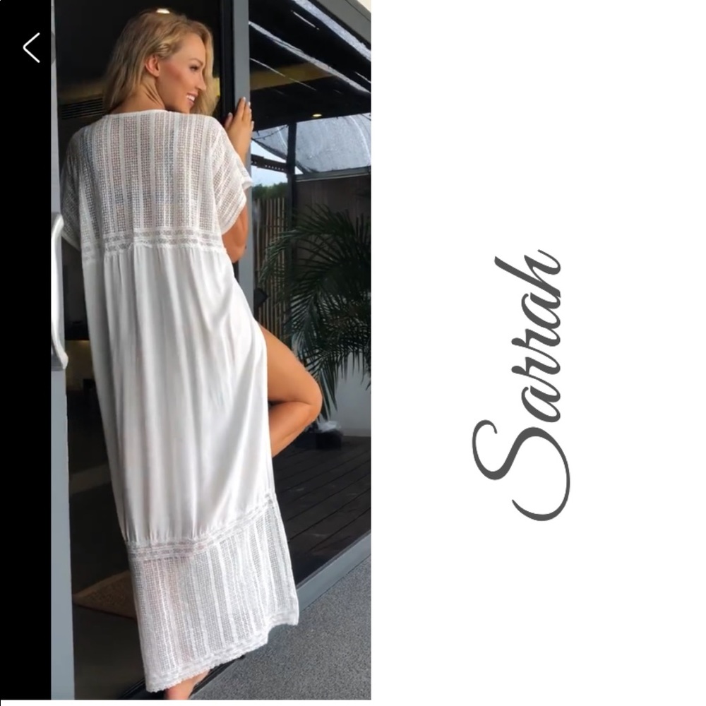 New Bohemian Crochet Detailed Tunic Maxi Dress - Picture 5 of 10
